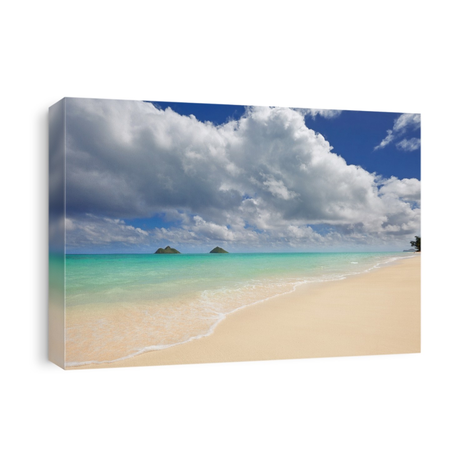sandy Lanikai Beach and Mokulua Islands, Kailua, O'ahu, Hawai'i